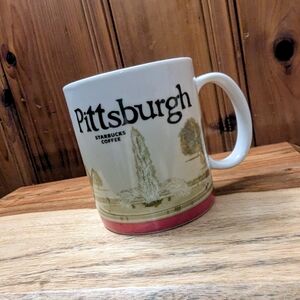 Starbucks White and Pink Pittsburgh City Mug